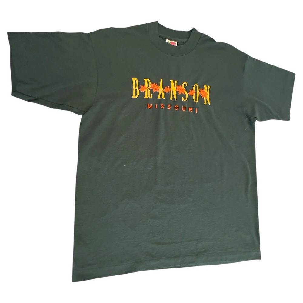 Vintage Branson Missouri T Shirt Men's Sz Lg Single Stitch Tourist 90s Green